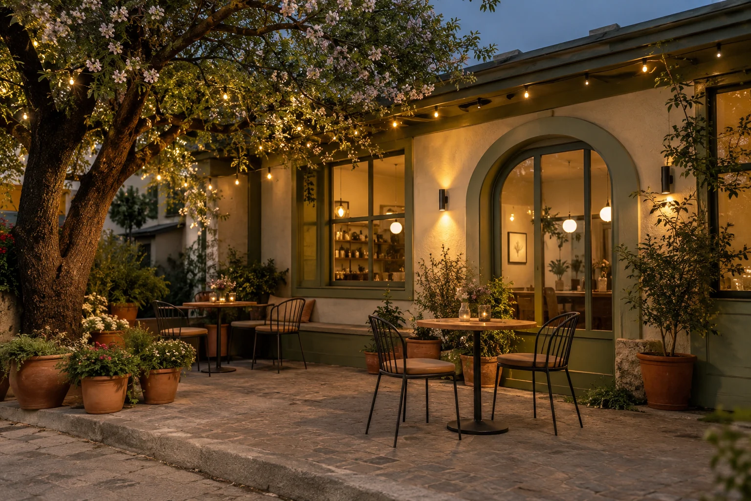 Proposed tree-side evening seating